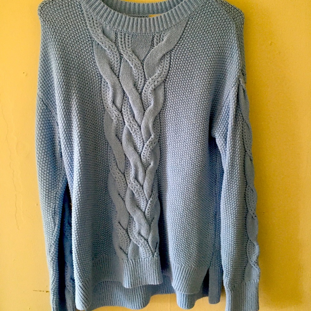 Blue knit sweater